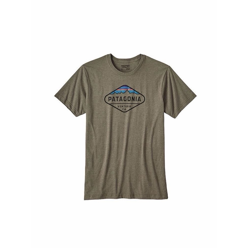 Patagonia Fitz Roy Crest T-Shirt Men's L Slim Organic Cotton Blend Graphic Hike